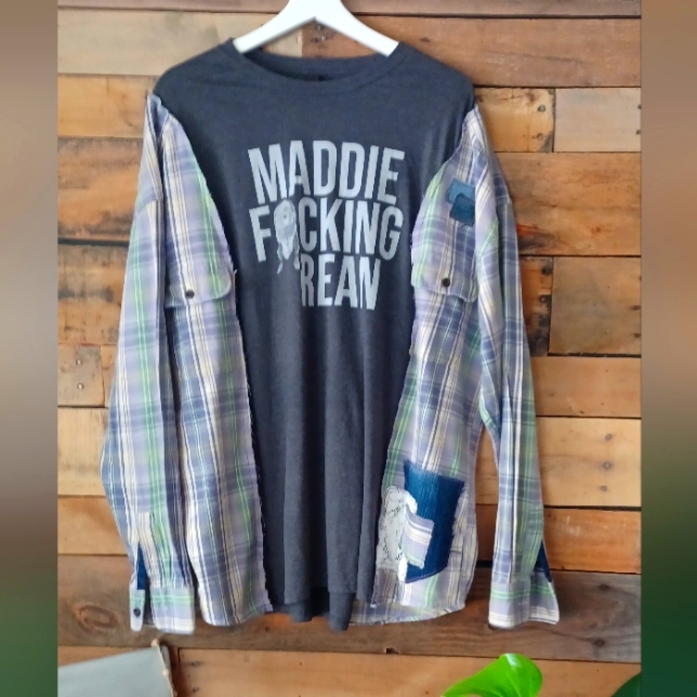 Upcycked Plaid Patchwork Shirt :